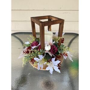 Fall Lantern Centerpiece – Rustic Wood Farmhouse Table Decor for Thanksgiving